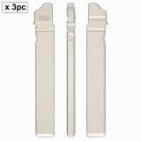 Set 3 lame cheie auto 149# HU162T pentru MQB, fara canal pe lama, compatibile VW Audi Skoda Seat