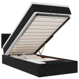 Cumpara ieftin Pat otoman cu saltea si LED-uri, negru, 80x200cm, catifea