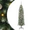 vidaXL Copac Artificial Slăb de Crăciun cu 150 LED Verde și alb 150 cm 3395283