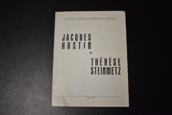 program muzica concert Jacques Hustin Therese Steinmetz 1972 ARIA