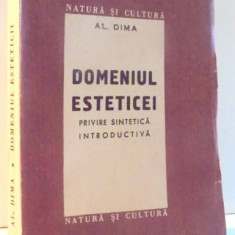 DOMENIUL ESTETICEI , PRIVIRE SINTETICA INTRODUCTIVA de AL. DIMA , 1947