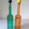 Set 2 sticle vintage decor, portocalie si verde, 10 cl, 21 cm