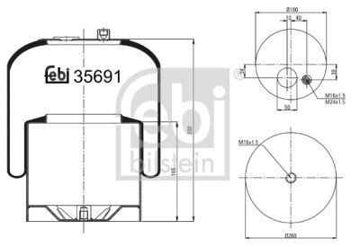 FEBI BILSTEIN 35691 Burduf, suspensie pneumatica foto