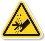 Eticheta de siguranta pentru atentie utilaje in lucru
