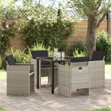 VidaXL Set de masă pentru grădină 5 pcs Gri deschis poliratan 3380609