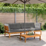 vidaXL Canapele colț de grădină, 2 buc., cu perne, lemn masiv acacia 3209476