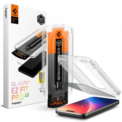 Folie de protectie Ecran Privacy Spigen GlastR EZ FIT Pro pentru Apple iPhone 17 Pro Max / 16 Pro Max, Sticla Securizata, Full Glue foto