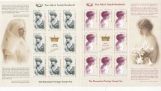 2008 Romania, Regina Maria Ziua Marcii 2 coli x 8 timbre + vinieta LP 1815 a MNH