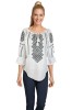 Bluza Dama IE Romaneasca Bumbac Rody S Forever Alb Crystal XL Broderie Traditionala