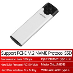 Rack extern adaptor LENOVO pt SSD M.2 NGFF (de tip PCIe) NVMe la USB-C foto