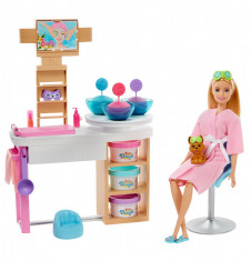 Papusa Barbie - Set de joaca o zi la salonul spa foto