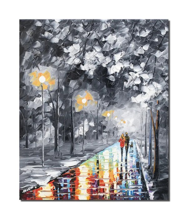 Tablou pictat manual, Impreuna pentru totdeauna, 60x50cm, ulei pe panza, superb