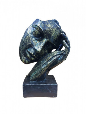 Statueta decorativa masca, Negru-Auriu, 22 cm, 637CB-4 foto