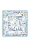 Lilou eșarfă de mătase cu model APASZKA/SILK/BLUE/90