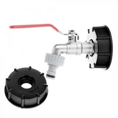 Set adaptor IBC S60 x 6, robinet 1 / 2&amp;quot; cu iesire la GZ 3 / 4&amp;quot; si cuplaj furtun, Geko G70183 foto