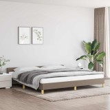 vidaXL Cadru de pat cu tăblie, gri taupe, 200x200 cm, textil