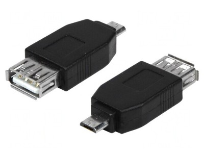 Adaptor USB 2.0 A la Micro B Negru foto