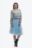 Fusta Tulle Albastru Dama Onibon, Volan, Mini, Talie Inalta, Fabricata in Romania