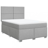 Cumpara ieftin Pat continental, gri deschis, 140x200 cm, material textil