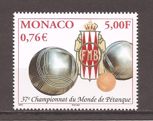 Monaco 2001 - Campionatele Mondiale de petanca, MNH