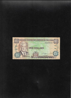 Jamaica 5 dollars 1989 seria978849 foto