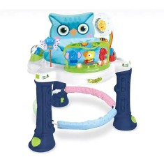 Premergator pentru copii cu centru de activitati WePro Store, rotatie 360, Sunete, Lumini, Accesorii atractive, Albastru, 6 luni +