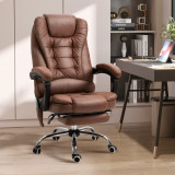 Fotoliu de birou pentru masaj și &icirc;nclinat Vinsetto cu 6 puncte de vibrație și &icirc;ncălzire, scaun de birou reglabil pe &icirc;nălțime, de culoare maro