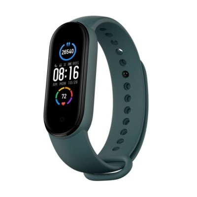 Curea pentru Xiaomi Mi Band 5 / 5 NFC / 6 / 6 NFC / Amazfit Band 5 - Techsuit Watchband (W013) - Dark Green foto