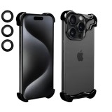 Husa metalica compatibila cu iphone 15 pro, protectie pentru colturile telefonului si camera, lentile pentru obiective, aliaj, antisoc, antizgariere,, Flippy