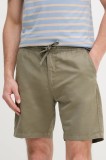 Pepe Jeans pantaloni scurti din in RELAXED LINEN SMART SHORTS culoarea verde, PM801093