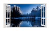 Sticker decorativ, Fereastra 3D, Lac, 85 cm, 538STK, natura si peisaje