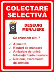 Indicator pentru colectare selectiva deseuri menajere foto