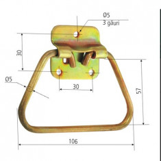 MANER MOBIL APLICAT CU SUPORT DREPT 44X44MM / 57MM foto