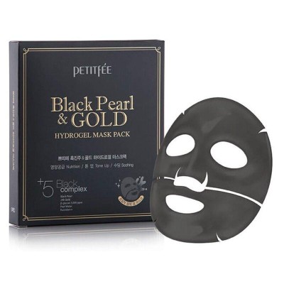 Petitf&amp;eacute;e Black Pearl &amp;amp; Gold mască intensă cu hidrogel cu aur de 24 de karate 32 g foto