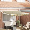 Copertină Dungi Verde și galben 3 x 2,5 m Poliester și metal