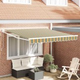 Marchiză Manuală Retractabilă Verde și Galben 350x250 cm
