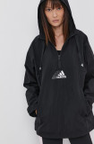 Adidas Geacă femei, culoarea negru, de tranzitie, oversize