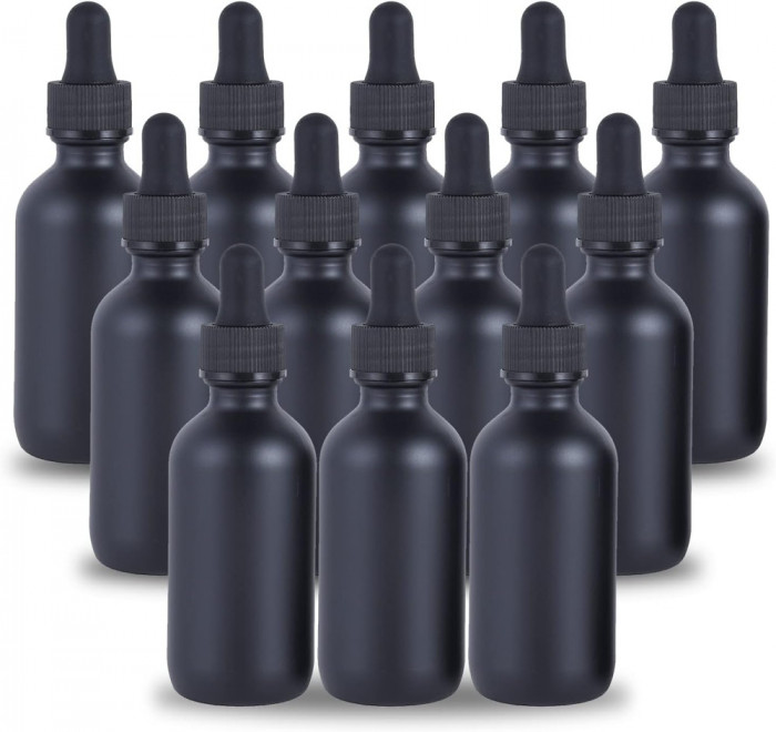 KAN 2 oz Dropper Bottle 24 Pack sticle din sticlă verde Boston 60ml cu picătură