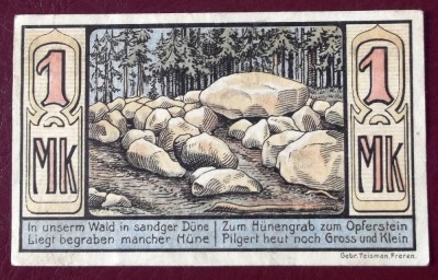 Germania notgeld 1 Mark 1921 Freren ** foto