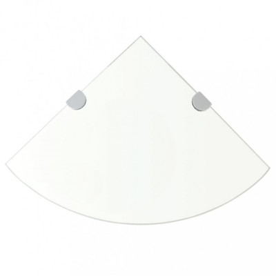 vidaXL Rafturi de colț cu suporturi crom 2 buc. transparent 25x25 cm sticlă 3051592 foto