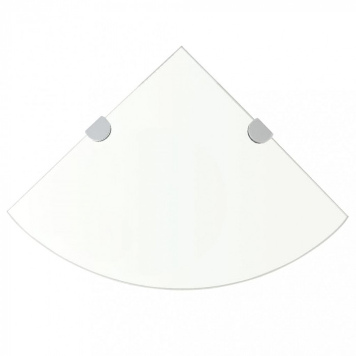 vidaXL Rafturi de colț cu suporturi crom 2 buc. transparent 25x25 cm sticlă 3051592