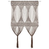 Perdea macrame, gri taupe,140 x 240 cm, bumbac GartenMobel Dekor, vidaXL