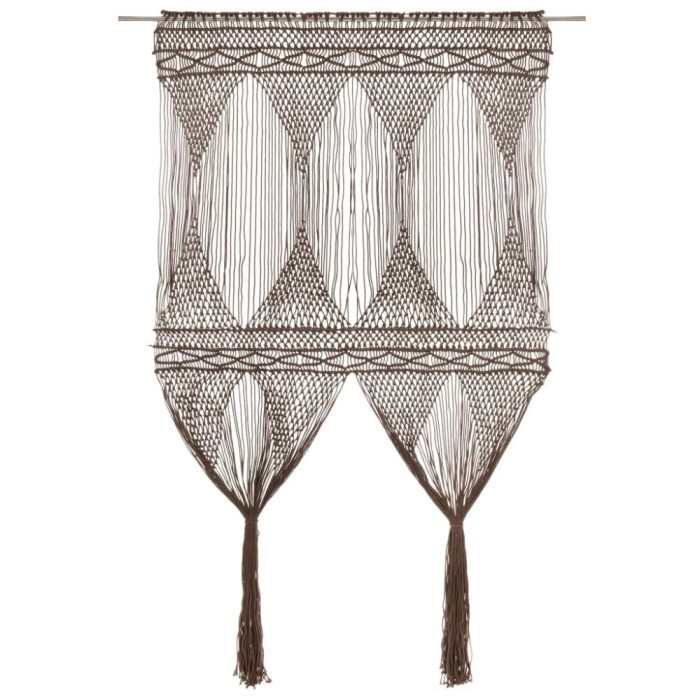 Gossi perdea macrame, gri taupe,140 x 240 cm, bumbac