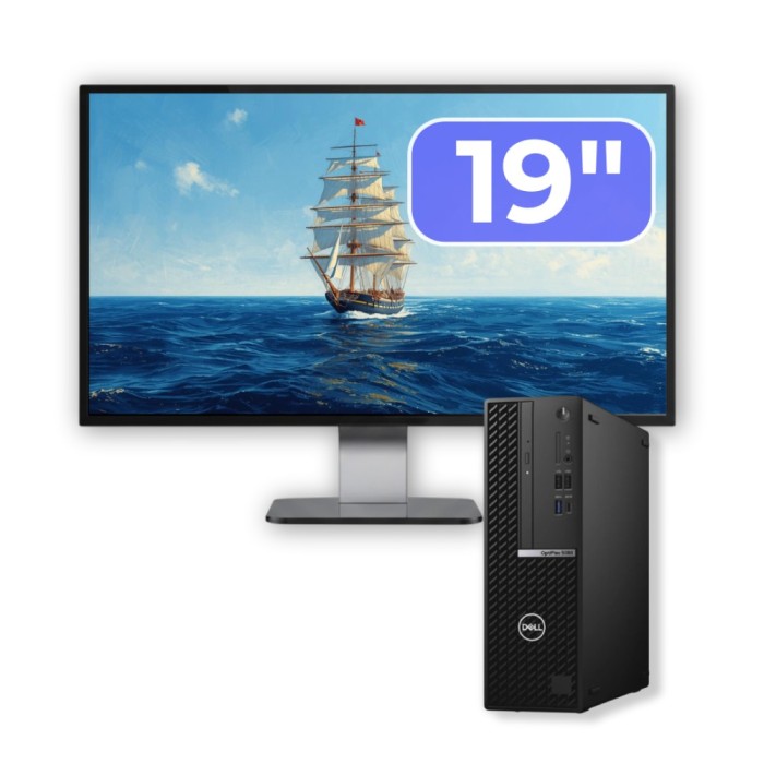 Pachet Calculator Second Hand DELL OptiPlex 5080 SFF, Intel Core i5-10500 3.10 - 4.50GHz, 16GB DDR4, 512GB SSD + Monitor 19&amp;quot; NewTechnology Media