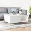 Masuta cafea Gossi, 80x80x36.5cm, lemn prelucrat, alb, depozitare