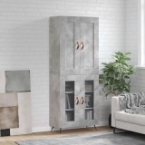 vidaXL Dulap &icirc;nalt, gri beton, 69,5x34x180, lemn compozit