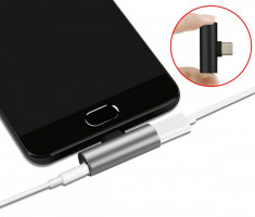 Adaptor Audio pentru telefonul mobil, de la USB-C la MiniJack 3,5mm, AVX-AK291E foto