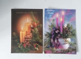 Lot 2 felicitari tip vedere, vechi, anii 90 - 2000, tematica de Craciun / An Nou, Sincere Felicitari si La multi ani!, Romania, scrise, circulate, Necirculata, Printata