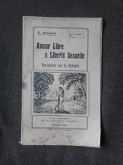Amour libre et liberte sexuelle, variations sur volupte - E. Armand (carte in limba franceza)