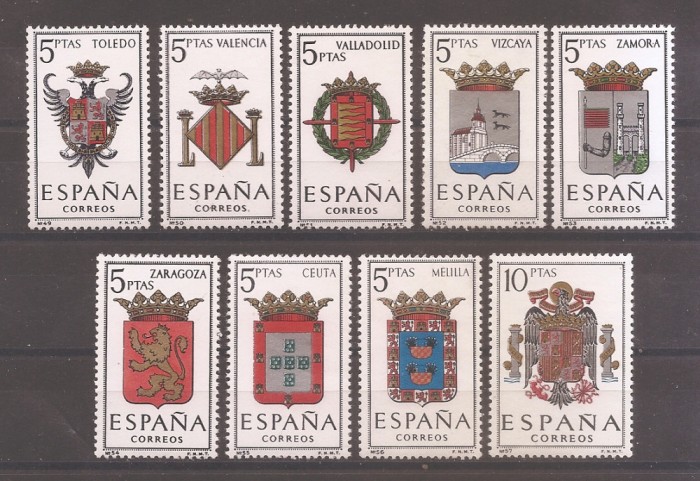 Spania 1966 - Stemele provinciilor spaniole, set complet, MNH